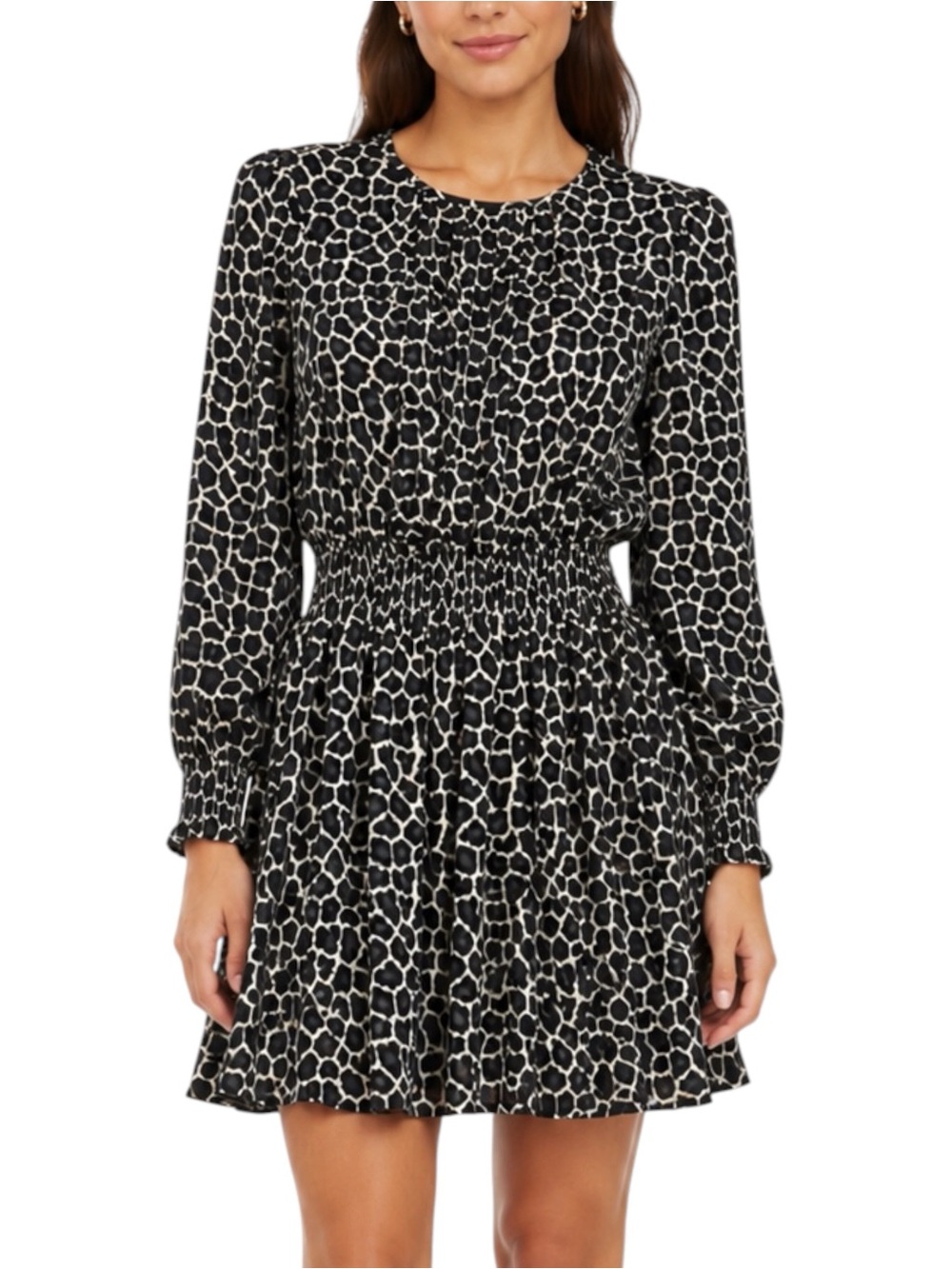 MICHAEL KORS Gray Animal Print Dress Small